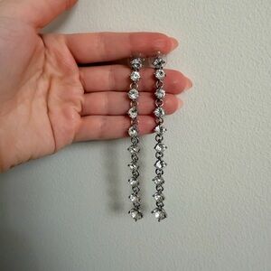 Macy's Sparkling Silver Crystal Earrings